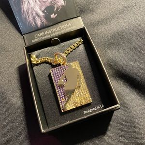 Brand New With Tags King Ice Kobe Bryant Black Mamba silhouette Necklace